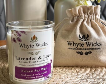 Luxury Soy Wax Candle Gift - French Lavender Scent - Hand Poured