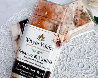 Luxury Soy Wax Melts  – Tobacco & Vanilla - Smoky Vanilla Scent - Hand Poured