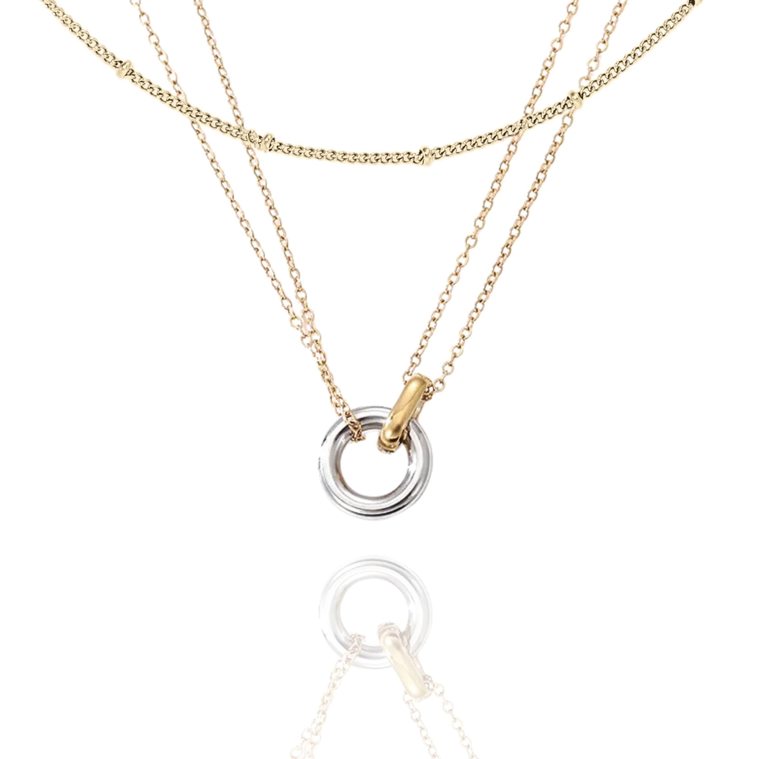 Double Ring Necklace - Etsy