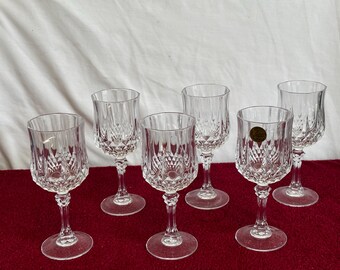 Copas de vino Vintage Cristal d’ Arques-Durand Longchamp (6) Completamente nuevas