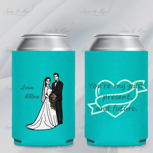 Personalized Photo Can Cooler Favors, Custom Wedding Photo Can Coolers, Customized Can Coolers as Wedding Favors, Personalized Coolers