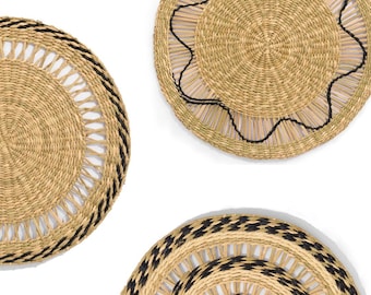 Runde Rush Grass Tischsets (6er Set) - 38 cm hitzebeständige Tischsets