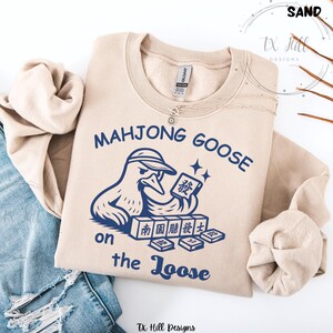 Mahjong Goose on the Loose Shirt Comfort Colors® Vintage Tee Funny Mahjong T-Shirt for Players Mahjong Gifts for Women Game Night Shirt image 9