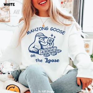 Mahjong Goose on the Loose Shirt Comfort Colors® Vintage Tee Funny Mahjong T-Shirt for Players Mahjong Gifts for Women Game Night Shirt image 10