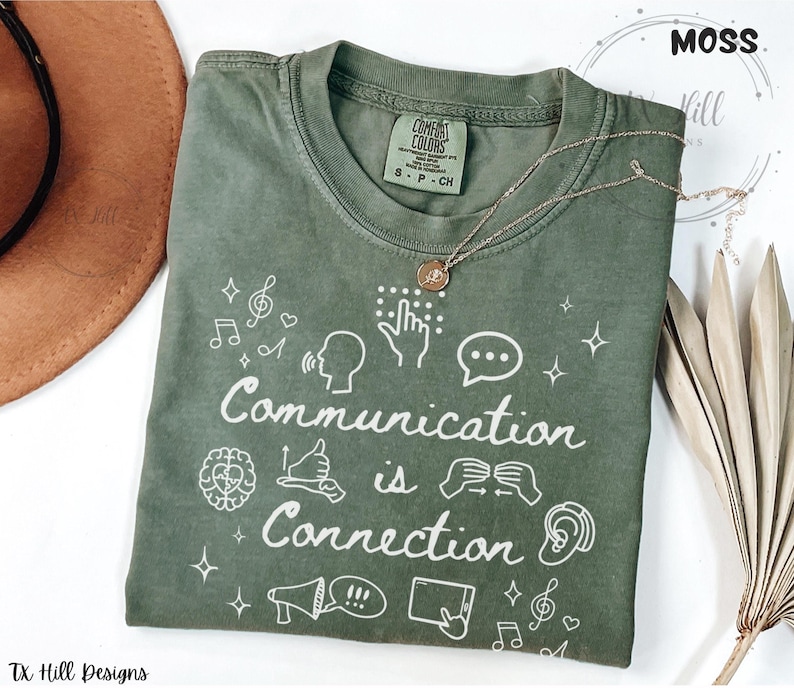 Camiseta de terapia del habla y la comunicación, camiseta Comfort Colors SLPa SLP, sudadera Gildan para terapeutas del habla, camiseta para profesores de educación especial, camiseta sobre neurodiversidad imagen 2