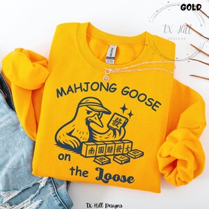 Mahjong Goose on the Loose Shirt Comfort Colors® Vintage Tee Funny Mahjong T-Shirt for Players Mahjong Gifts for Women Game Night Shirt image 14