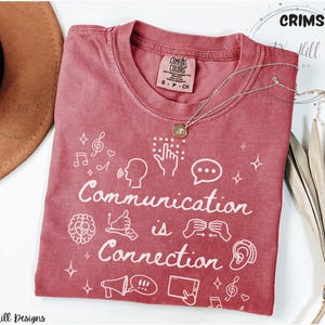 Camiseta de terapia del habla y la comunicación, camiseta Comfort Colors SLPa SLP, sudadera Gildan para terapeutas del habla, camiseta para profesores de educación especial, camiseta sobre neurodiversidad imagen 7