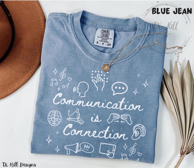 Camiseta de terapia del habla y la comunicación, camiseta Comfort Colors SLPa SLP, sudadera Gildan para terapeutas del habla, camiseta para profesores de educación especial, camiseta sobre neurodiversidad imagen 4