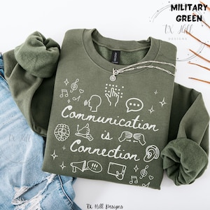 Camiseta de terapia del habla y la comunicación, camiseta Comfort Colors SLPa SLP, sudadera Gildan para terapeutas del habla, camiseta para profesores de educación especial, camiseta sobre neurodiversidad imagen 11
