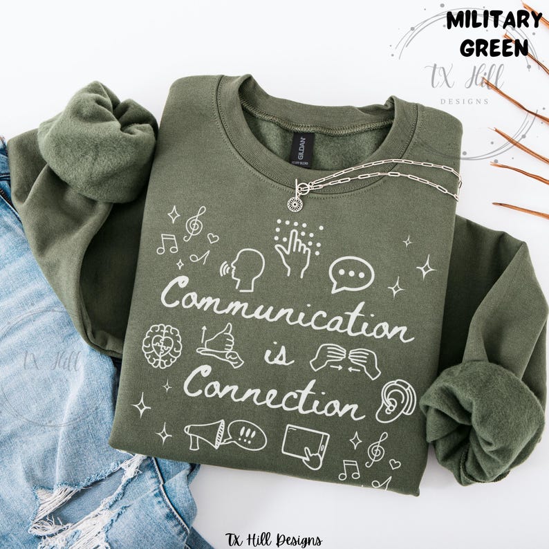 Camiseta de terapia del habla y la comunicación, camiseta Comfort Colors SLPa SLP, sudadera Gildan para terapeutas del habla, camiseta para profesores de educación especial, camiseta sobre neurodiversidad imagen 11