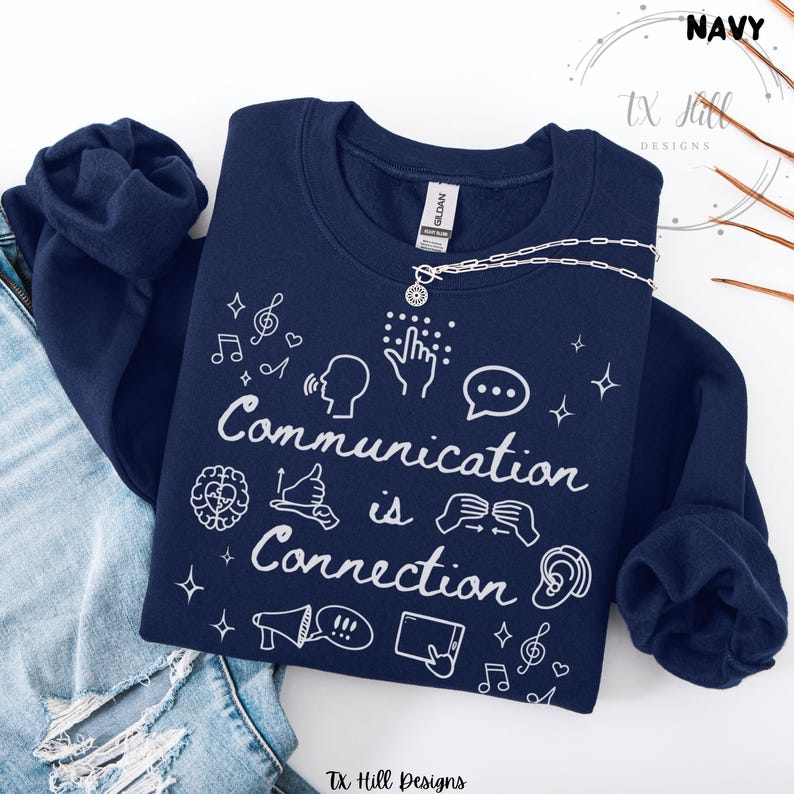 Camiseta de terapia del habla y la comunicación, camiseta Comfort Colors SLPa SLP, sudadera Gildan para terapeutas del habla, camiseta para profesores de educación especial, camiseta sobre neurodiversidad imagen 13