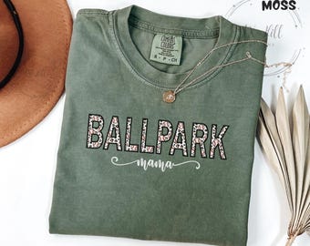Ballpark Mama Shirt, Baseball Mom Shirt, Leopard Baseball Tee, Sports Mom Mothers Day Gift, Comfort Colors Game Day Shirt
