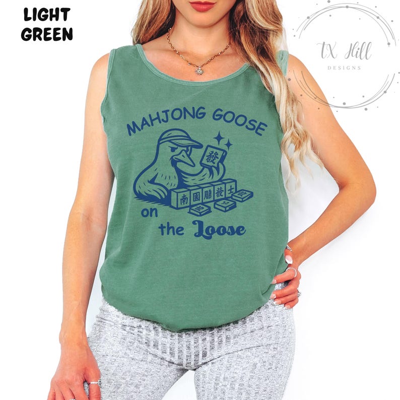 Mahjong Goose on the Loose Shirt Comfort Colors® Vintage Tee Funny Mahjong T-Shirt for Players Mahjong Gifts for Women Game Night Shirt image 7