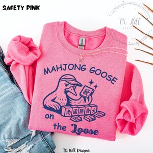 Mahjong Goose on the Loose Shirt Comfort Colors® Vintage Tee Funny Mahjong T-Shirt for Players Mahjong Gifts for Women Game Night Shirt image 12