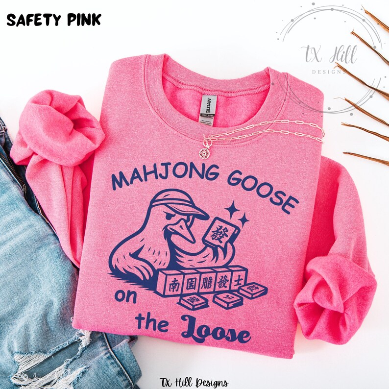 Mahjong Goose on the Loose Shirt Comfort Colors® Vintage Tee Funny Mahjong T-Shirt for Players Mahjong Gifts for Women Game Night Shirt image 12