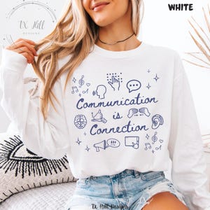 Camiseta de terapia del habla y la comunicación, camiseta Comfort Colors SLPa SLP, sudadera Gildan para terapeutas del habla, camiseta para profesores de educación especial, camiseta sobre neurodiversidad imagen 8