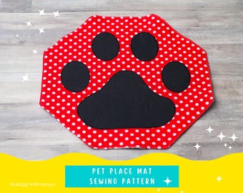 Dog Paw Placemat Sewing Pattern: Beginner DIY Pet Food Mat