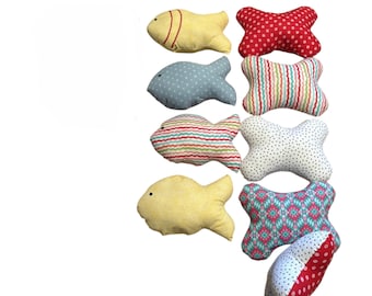 Dog Bone Pillow | Fish Pillow | Pet Lover Decor