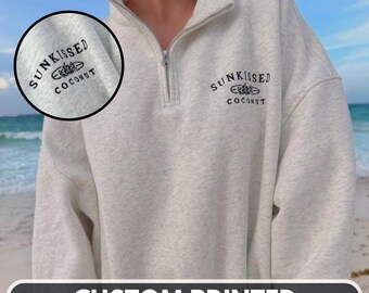 Custom Quarter Zip Windbreaker Zip Up Performance Lightweight Custom Printed Full Color Quarter Zip Text Logo Windbreaker Monogram Sweaters