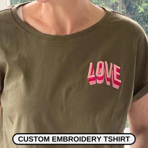 Custom T Shirt Personalized Embroidered T-Shirts Embroidered Tee Vintage Top Embroidered Tshirt Gift for Him Personalized Gifts For Men