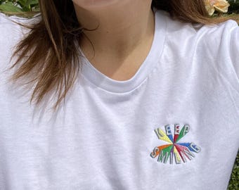 Embroidered t shirt, Custom embroidered photo shirt, custom embroidered Text tshirt, Custom embroidered photo or Portrait Tshirt