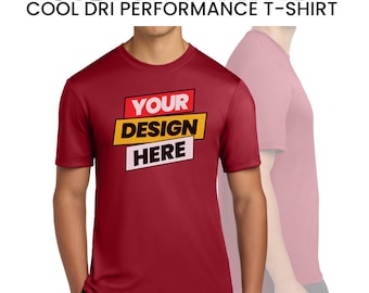 Custom Drifit Tshirt, Personalized Unisex Hanes Cool Dri Fit Moisture Wicking Shirts, Customize Performance Logo Text Tshirts, Workout Gym