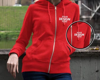 Personalized Full Zip Hoodie Sweatshirt, Custom Zip Up Hoodie, Custom Logo Hoodie, Team Logo Zip Up Hoodie, Personalized Sweatshirt