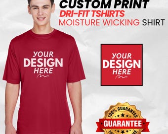 Custom Dri Fit T-shirt | Customize T shirt Text/Design Shirt | Personalized Logo/Performance Shirts | Moisture Wicking Shirt | Workout Shirt