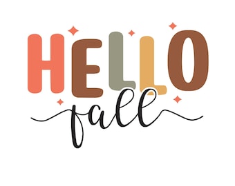 Hallo Herbst PNG Sublimationsdesign | Herbst Zitat Digitaler Download | Herbst Saison Shirt Grafik | Thanksgiving Clipart für Cricut & mehr
