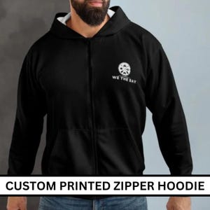 Personalized Hanes Full Zip Hoodie Sweatshirt, Custom Zip Up Hoodie, Custom Logo Hoodie, Team Logo Zip Up Hoodie, Personalized Gifts For Her