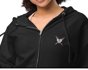 Personalized District Full Zip Women Hoodie, Custom Zip Up Hoodie, Custom Logo Hoodie, Team Logo Zip Up Hoodie, French Terry Hooded Pullover