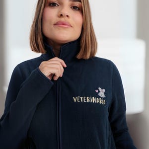 Custom Embroidered Unisex Fleece Jacket, Custom Text Full Zip Fleece Jacket, Personalized Men Fleece Jacket Custom Embroidered Logo Jacket