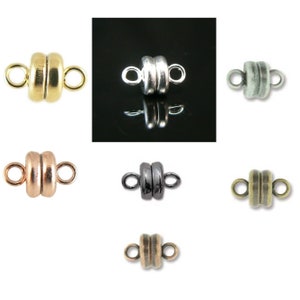 7mm x 6mm SUPER STRONG magnetic clasps, several finishes to choose from Great for necklaces, lanyards, bracelets, anklets, curtain tiebacks Clasp Sampler