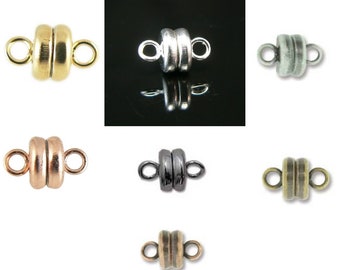 7mm x 6mm SUPER STRONG magnetic clasps, several finishes to choose from! Great for necklaces, lanyards, bracelets, anklets, curtain tiebacks