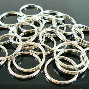24mm 1 inch nickel or gold plated split ring/ key ring/ key chain rings, 25 pcs. Connector link image 3