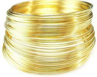 2" diameter Bead Smith gold plated stainless steel BRACELET memory wire, 1 oz., ~ 80 loops. Medium size bracelet wire | adults or kids wire