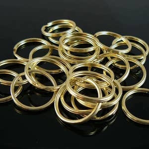 24mm 1 inch nickel or gold plated split ring/ key ring/ key chain rings, 25 pcs. Connector link image 5