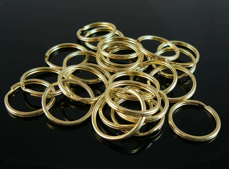 24mm 1 inch nickel or gold plated split ring/ key ring/ key chain rings, 25 pcs. Connector link image 5