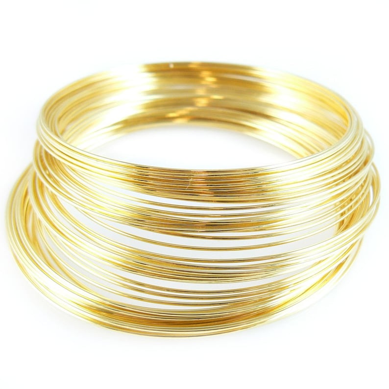 12 loops 2.25 gold plated stainless steel bracelet memory wire
