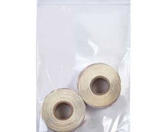 Reclosable zip top storage bags: 6" W x 9" L, clear plastic, 1.6 mil thick, 100 bags