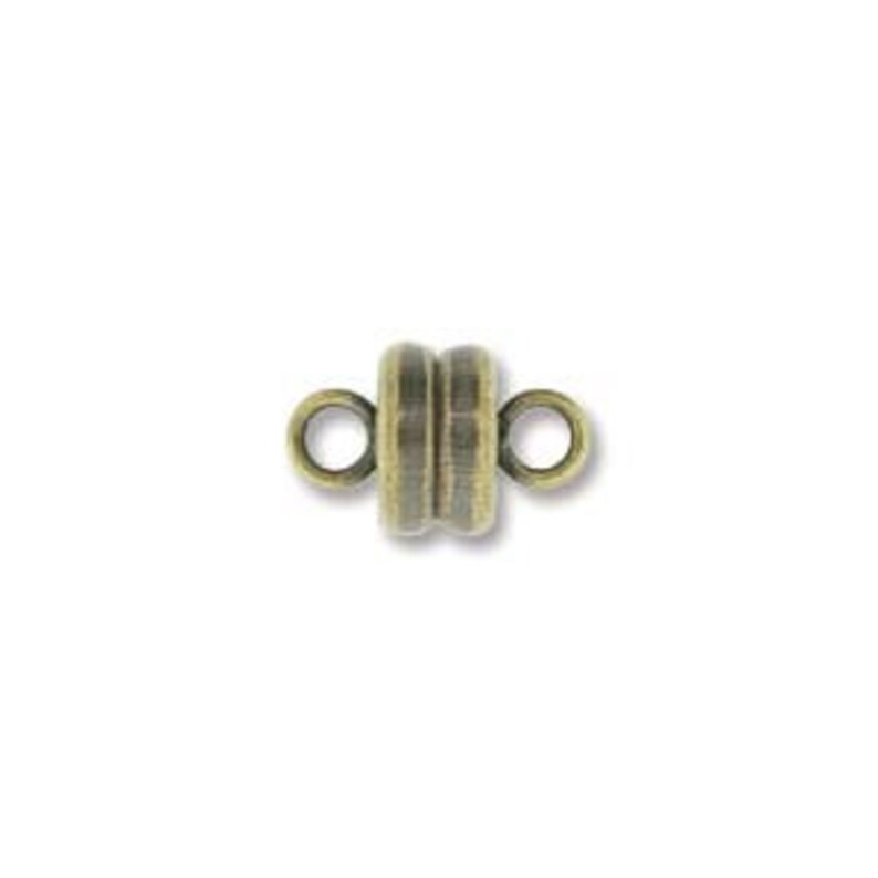 7mm x 6mm SUPER STRONG magnetic clasps, several finishes to choose from Great for necklaces, lanyards, bracelets, anklets, curtain tiebacks Antique brass