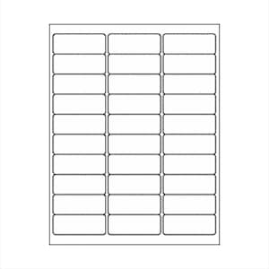 May include: A sheet of white address labels with 24 blank labels arranged in a 4x6 grid.