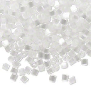 Seed beads: Matsuno # 06-363, Size 6/0, silky eggshell white, hex cut glass, 3.6 mm L x 3.6 mm W, 1.6 mm hole, 100 g, ~1,700 beads