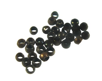 Cuentas de cobre envejecido con engarce: 1,3 mm de diámetro interior, para la fabricación de joyas (100 unidades)