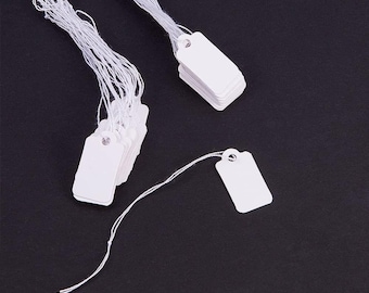 In Stock-400 Pcs Paper Jewelry Price Tags With Hanging String Marking