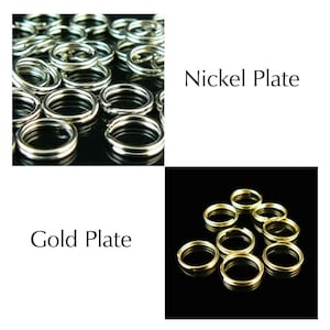 Split rings: 9mm round, gold or nickel plated, 50 or 100 pcs. key ring | key chain ring | charms, dog tags, links, connectors