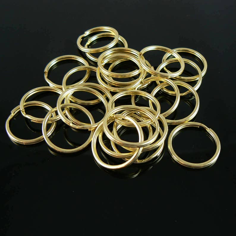 24mm 1 inch nickel or gold plated split ring/ key ring/ key chain rings, 25 pcs. Connector link image 4