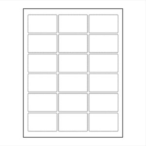 May include: A sheet of blank white labels with a grid of 16 squares. Each square has a thin black border.