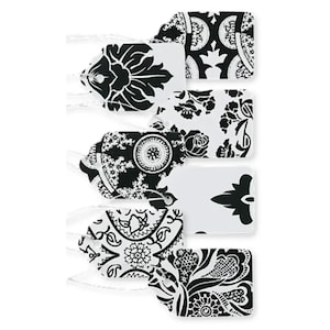 Etiquetas de precio: etiquetas de cartulina con cordón, impresas en francés rural/en blanco, 1 5/8" de largo x 1 1/16" de ancho (similar a una etiqueta de tamaño 5), 100 piezas.