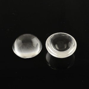 Cabujones de vidrio transparente: media caña / media esfera, 12 mm de diámetro x 5,5 mm de alto, 100 uds.